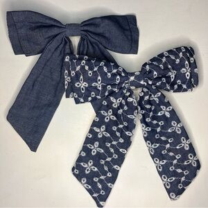 Navy Blue Hair Bow Set